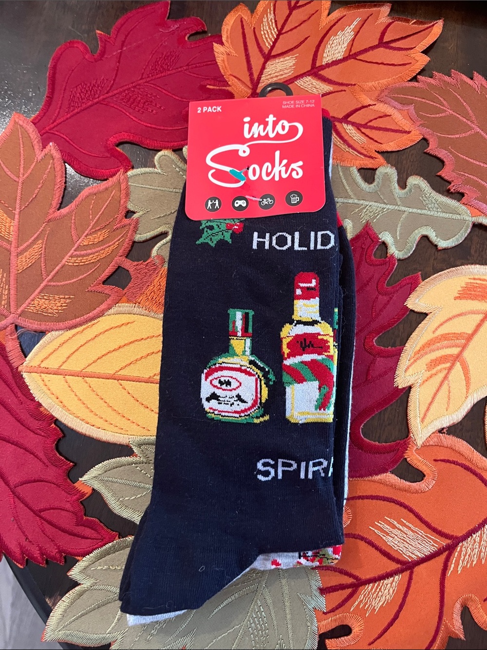 Holiday Spirits Crew Socks - Black (2-Pack)